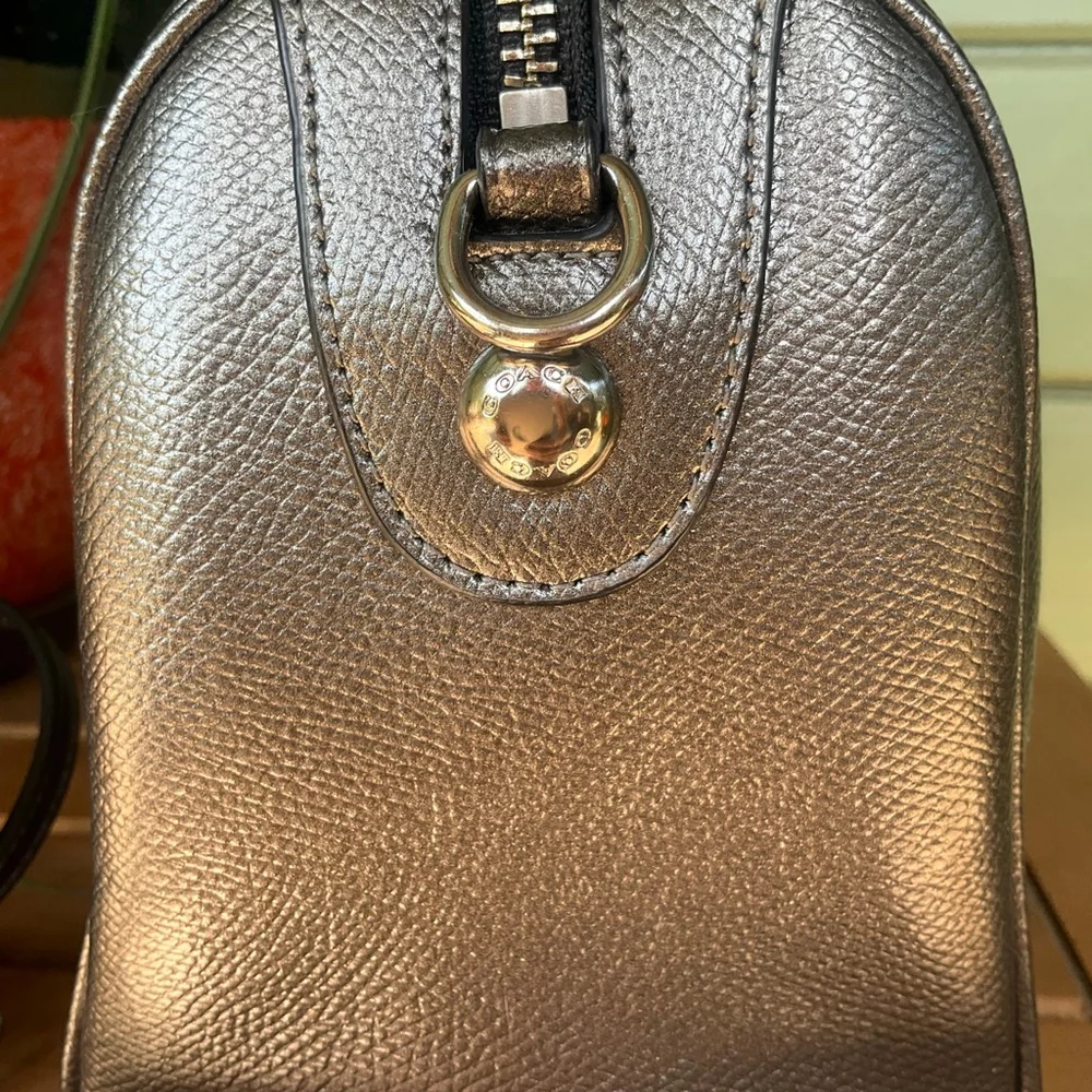 Coach Metallic Gray Boston Style Satchel Doctor Bag F56125 EUC - Picture 3 of 15